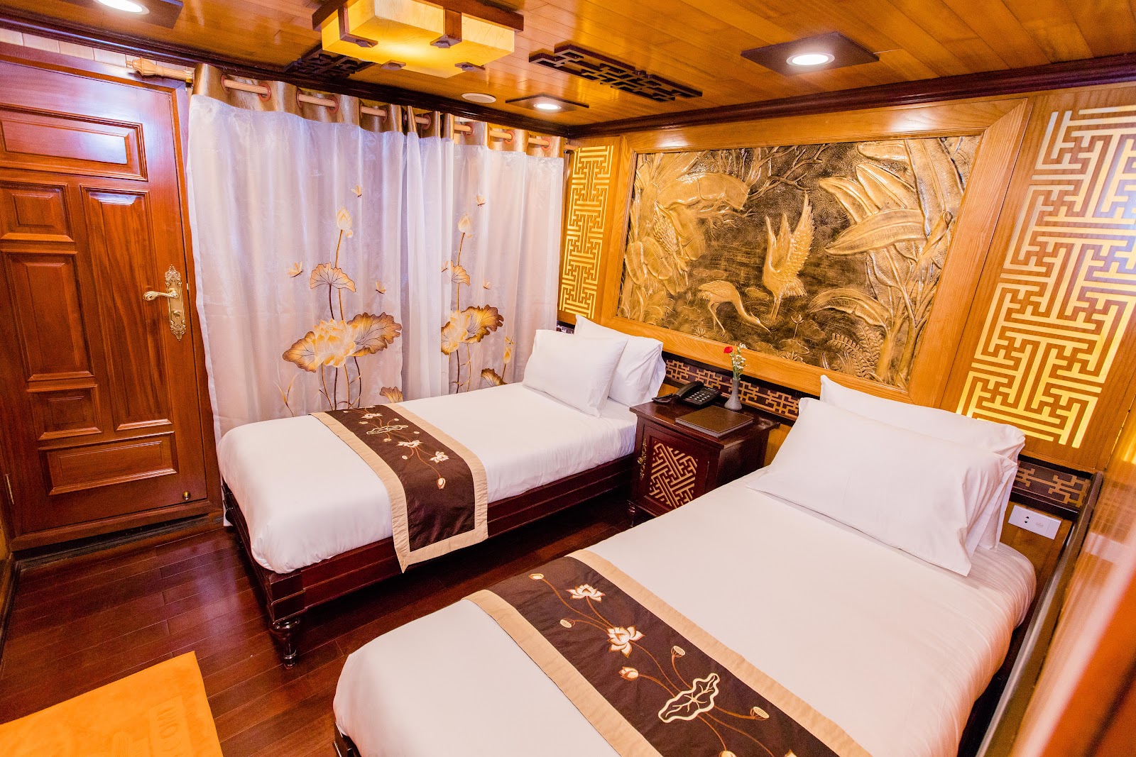 Traditional junk boat overnight cruise
